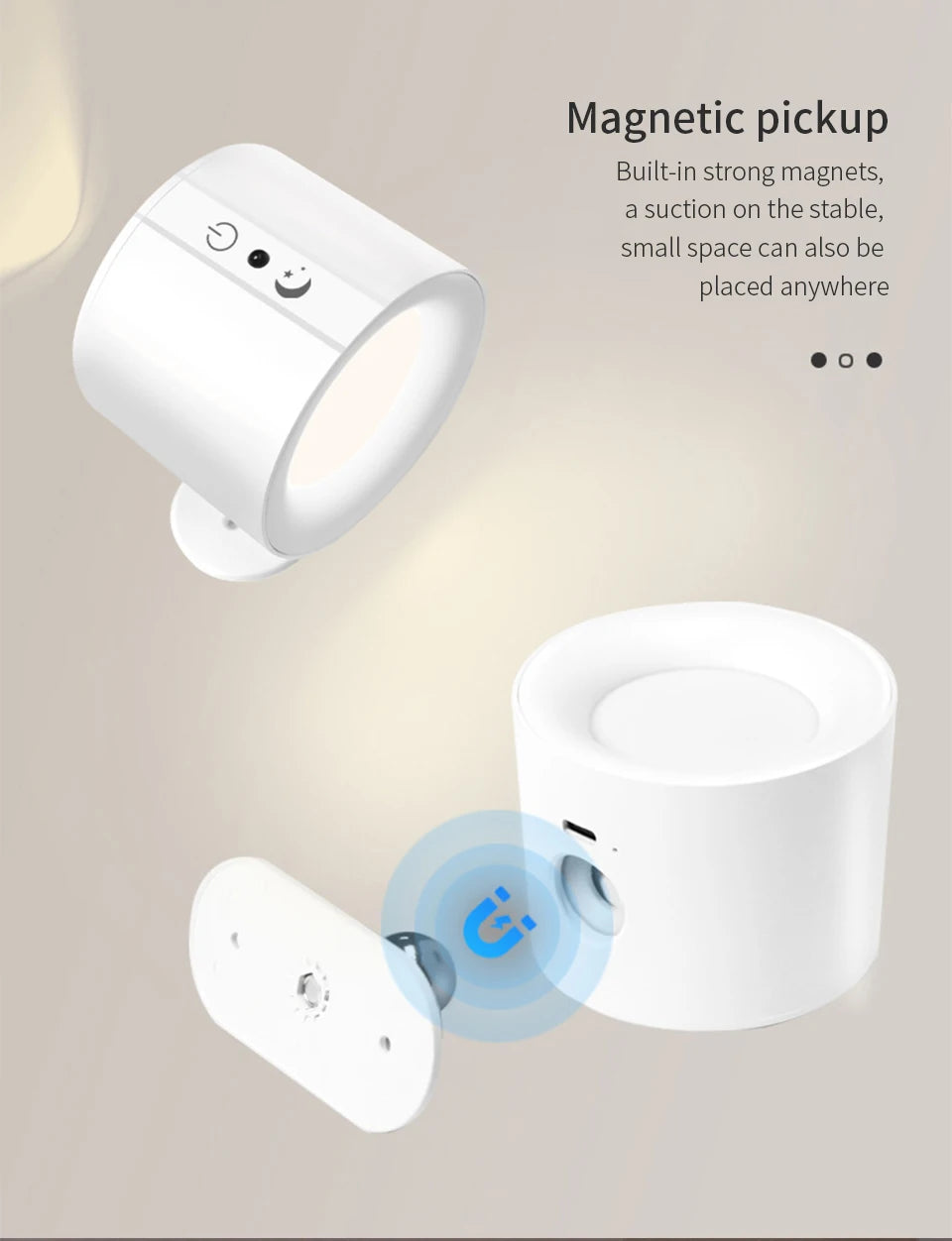LED Wall Sconces Light Touch Control Double Head Wall Lamp 360 Rotatable 3Colors Wall Lights Wireless Night Lights For Bedroom