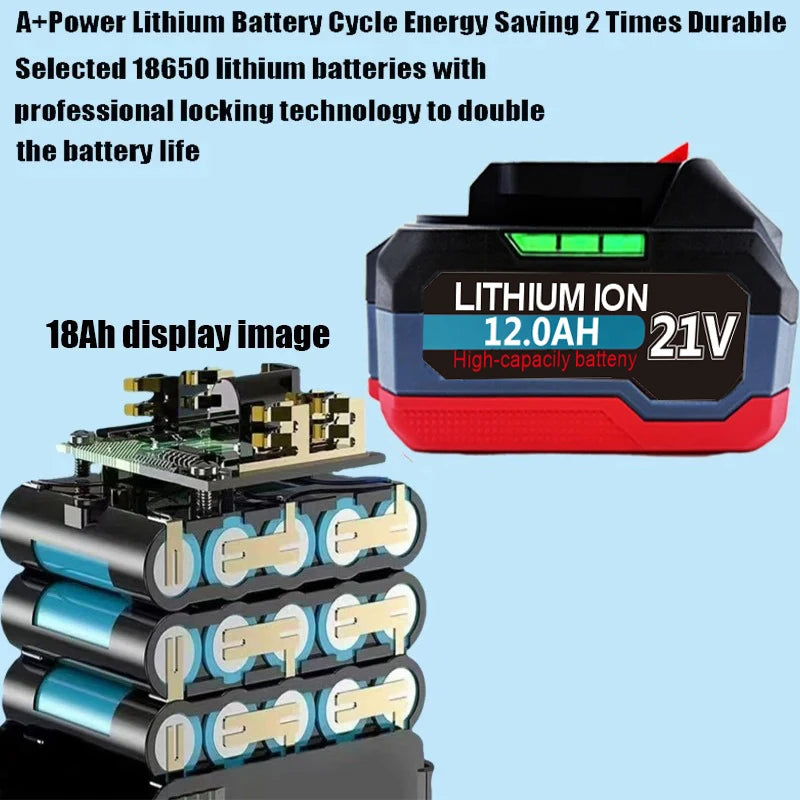 18V 21V 6.0 9.0 12.0Ah Rechargeable Lithium Battery For Makita 18v Power Tools Cordless Wrench Saw Drill Grinder Screwdriver .