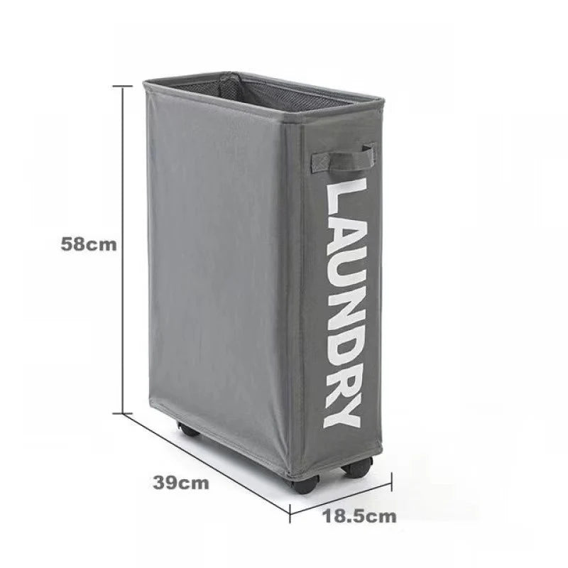 Laundry Basket with Wheels Large Capacity Yoga Mat Storage Basket Multifunctional Foldable Waterproof Dirty Clothes Storage Bag