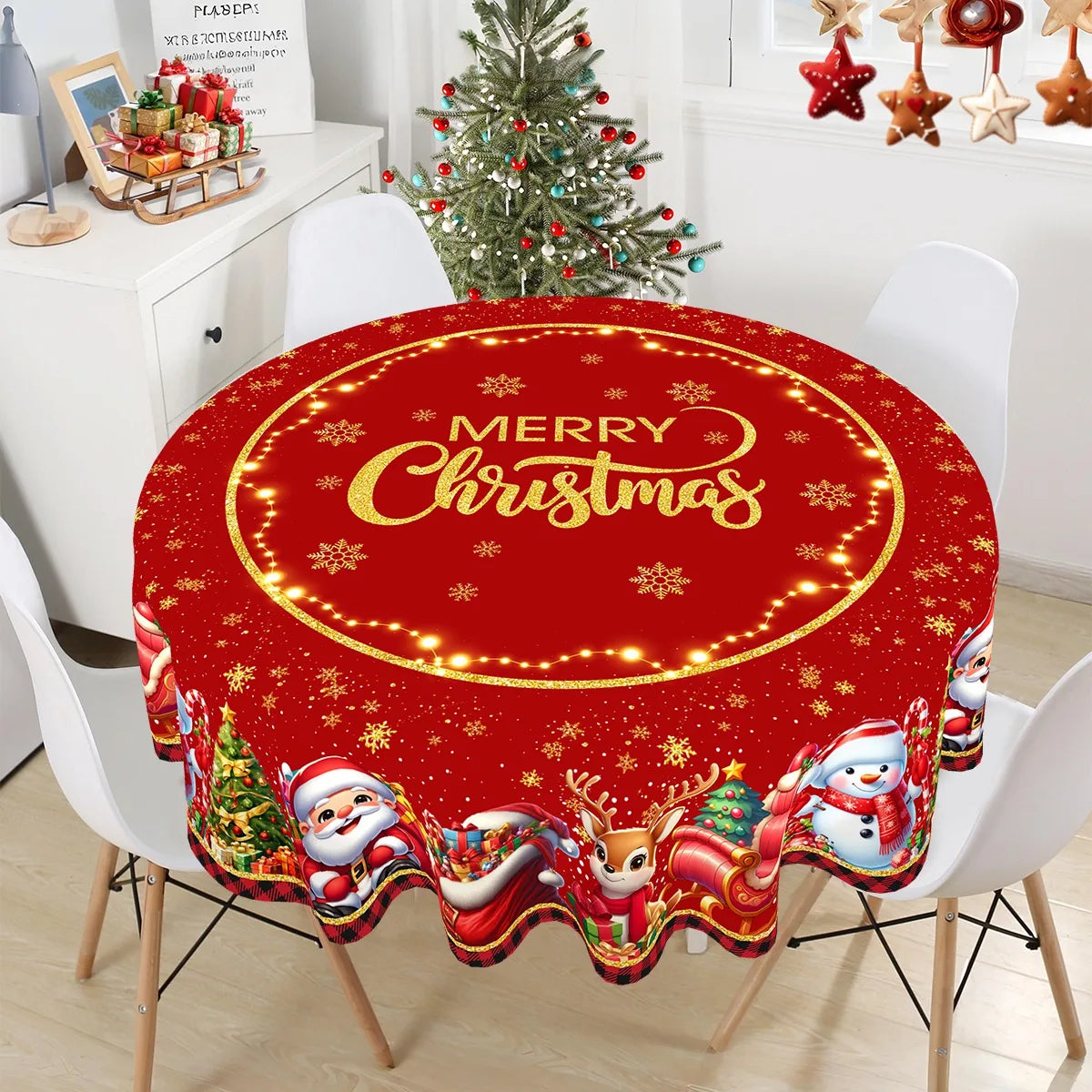 Christmas Santa Claus Tablecloth Merry Christmas Decoration For Home 2025 Navidad Kerst Noel Xmas Table Decor New Year 2026 Gift