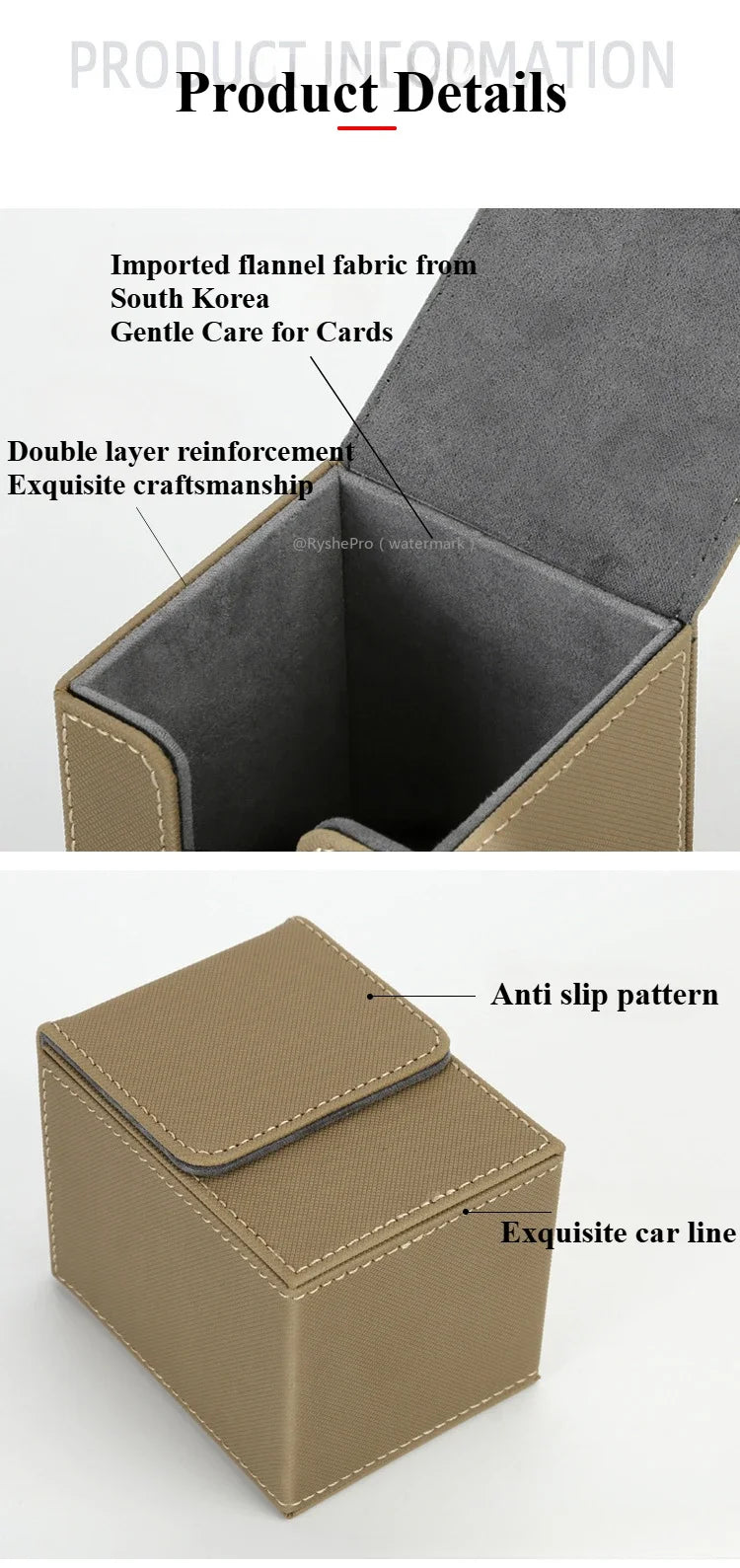 Trading Card Storage Box for 100+Single Sleeved Cards with 2 Dividers Commander Deck Box Compatible with Mtg Card Case
