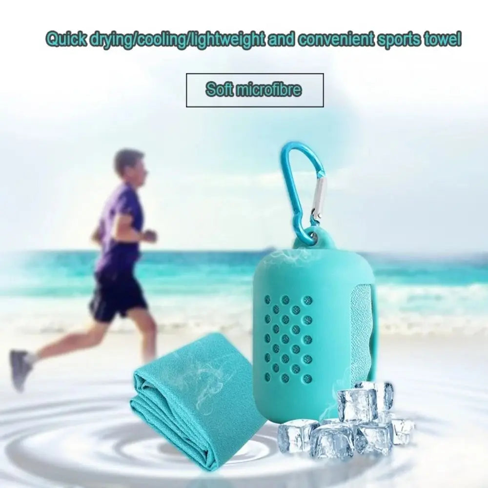 Mini Quick Dry Fitness Cool Towel Portable Microfiber Silica Gel Towel Silicone Bag Quick Drying Towel Sports