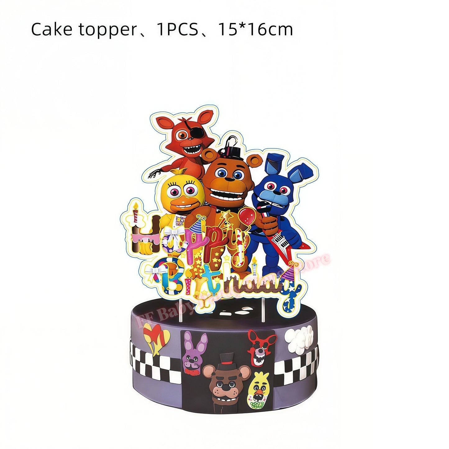 Five Nights Bear Birthday Party Decorations Plate Cup Backdrop Freddyed Balloon for Kids Party Favors FNAFs Event Supplies Gifts