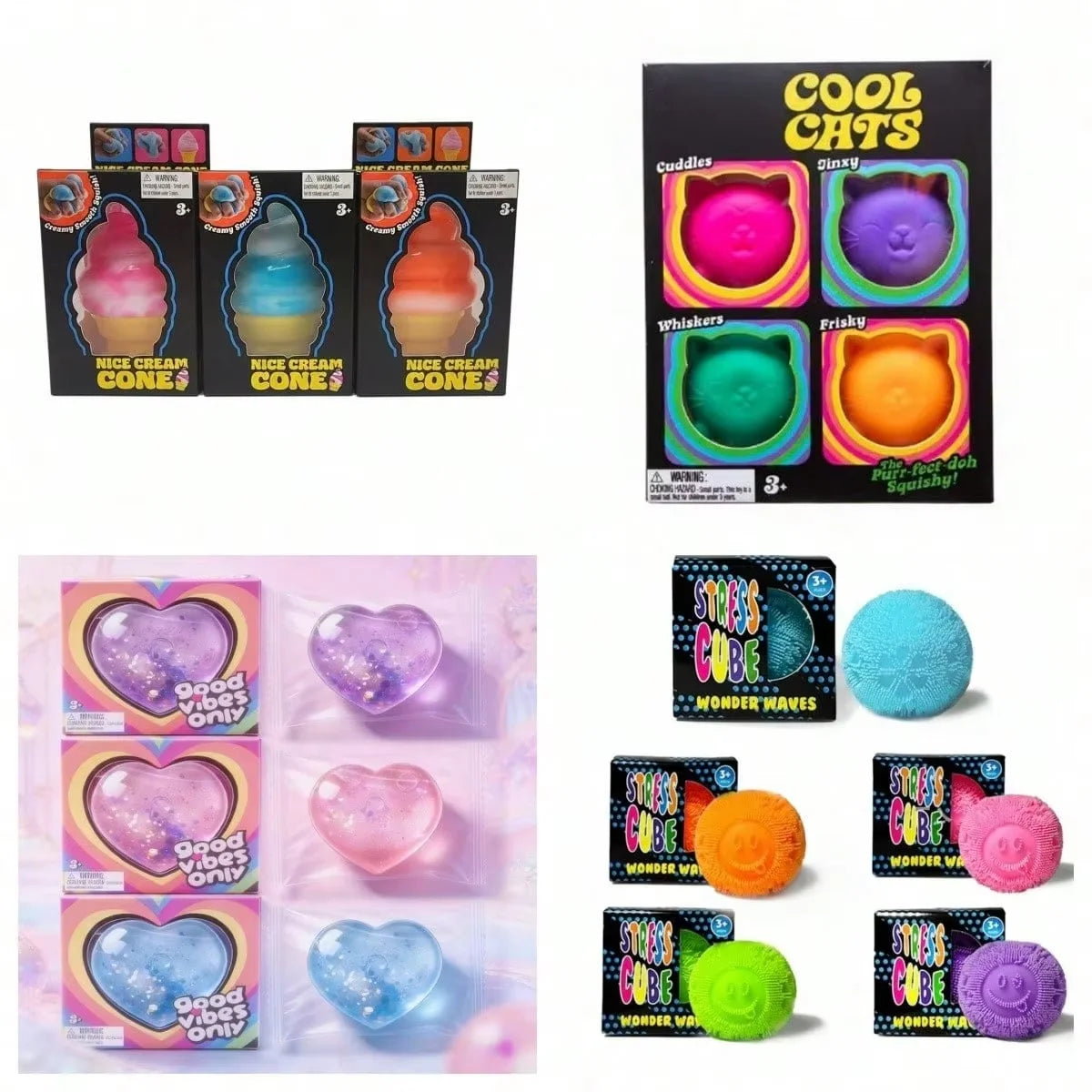 100+ Pieces Assorted Squishy Figures Blind Box Surprise Toys, Slow Rising Soft Fidget Toys Featuring Giant Gorilla, Moai Head, P