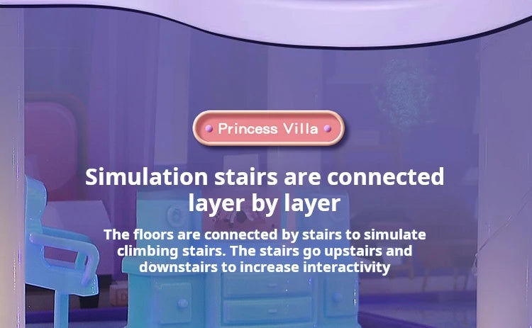 3D DIY Fantasy Princess Castle Villa Assembly Doll House Set Toys, Girls Home Toys & 3D Kids Toys