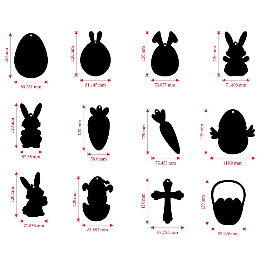 12pcs Easter Magic Scratch Paint Easter Eggs Crafts DIY for Making Holiday Gifts Egg Basket Fillers Party Decorations