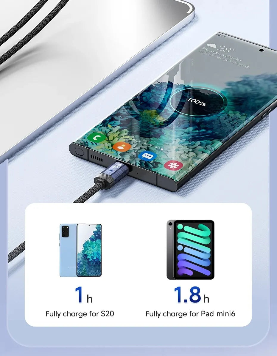 Toocki 240W USB C to USB Type C Cable 48V 5A PD3.1 Super Fast Charging for iPhone 15 ProMax Samsung S23 MacBook Hauwei Xiaomi