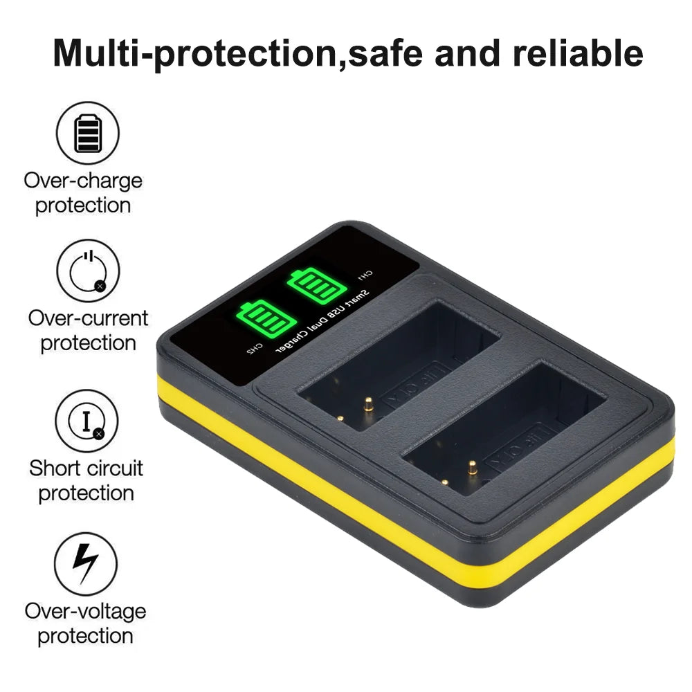 LED Dual USB Charger with Type C Port for PS-BLN1 BLN-1 BCN-1 Batteries Compatible with Olympus OM-D E-M1 E-M5 E-P5 Cameras