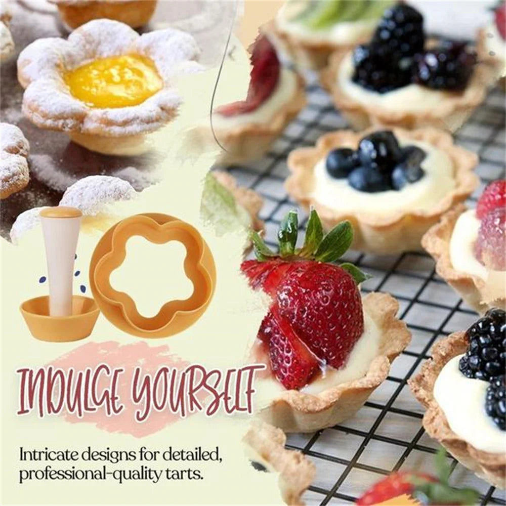 1pcs  Tart Shells MoldPastry Dough Tamper Kit Kitchen Flower Round Cookie Cutter Set Cupcake Muffin Cake Mold Baking Tools