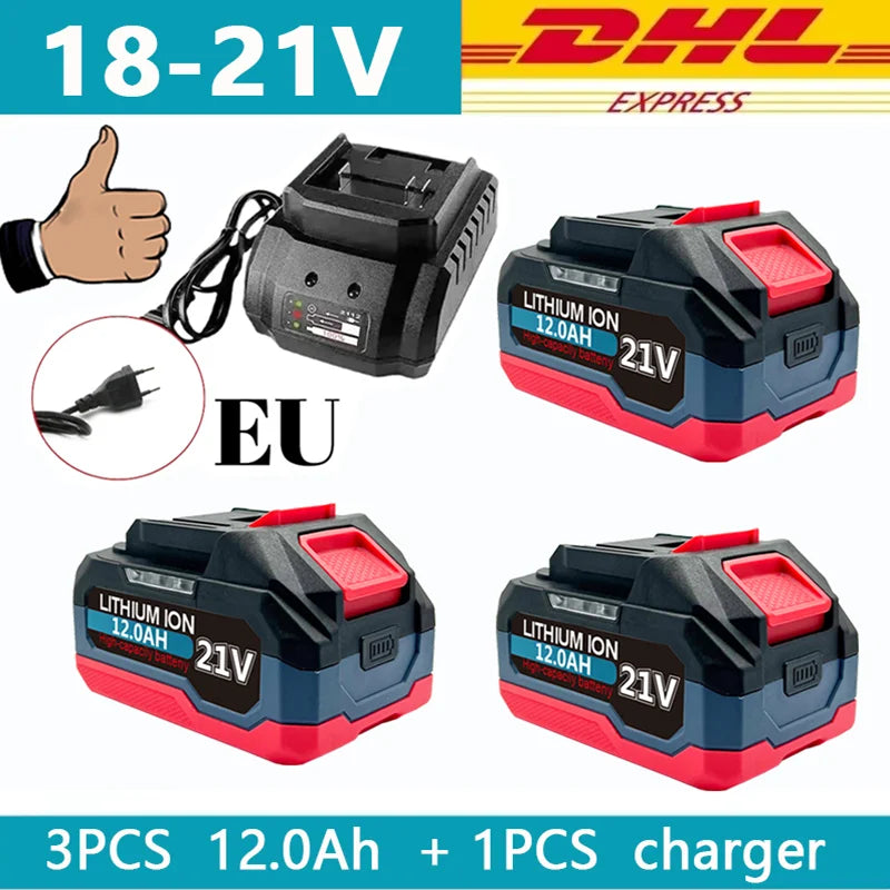 18V 21V 6.0 9.0 12.0Ah Rechargeable Lithium Battery For Makita 18v Power Tools Cordless Wrench Saw Drill Grinder Screwdriver .