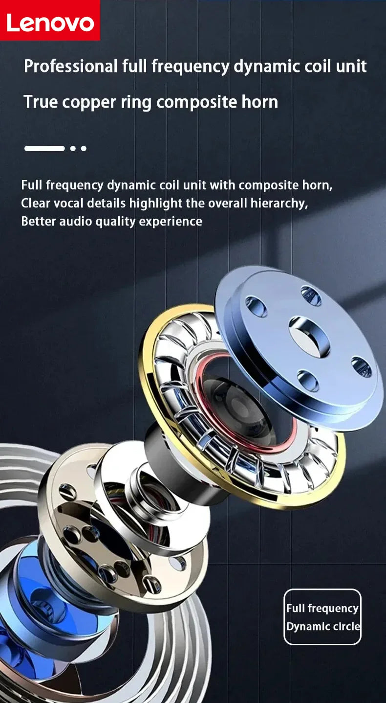 Lenovo Original Sports Wireless Earphones Ear Hanging Running Bluetooth Earphones Digital Display Noise Reduction Earphones
