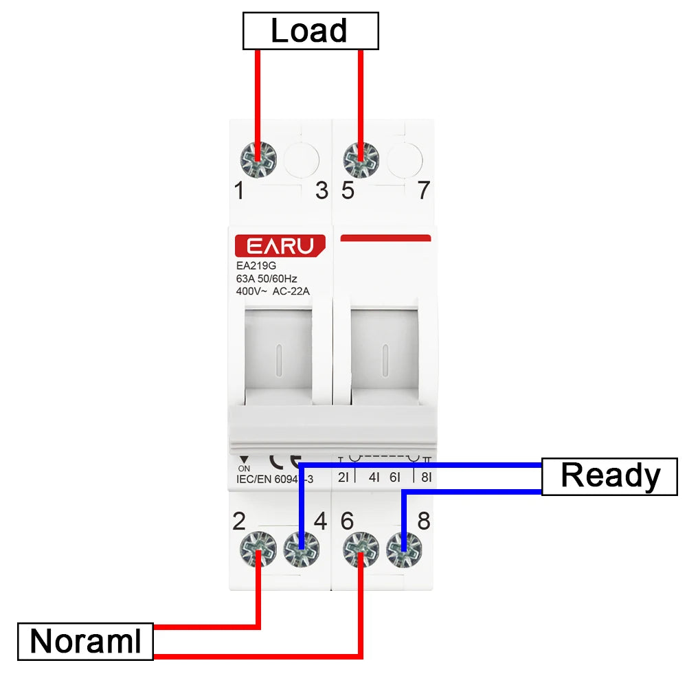 Din Rail 2P 40A 63A AC400V 50/60Hz Modular MTS Dual Power Manual Transfer Switch Isolating Discounnecting Switch Circuit Breaker