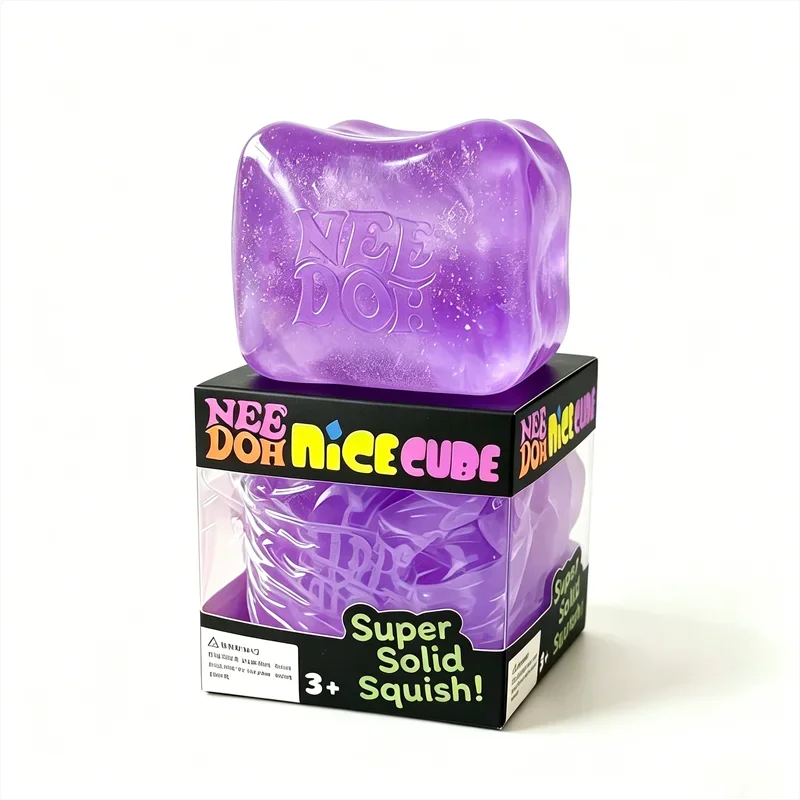 Needoh Nice Berg Giant Sensory Cube Maltose Toy 4 Pack Mini Baby Teenie Cube Squeeze Slow Rebound Stress Reliever Sensory Play