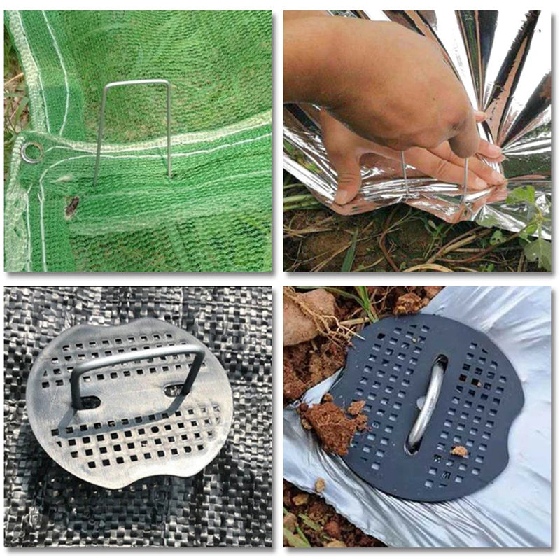 U-type Garden Staples Heavy-duty Fence Tubing Stakes Sod Pins Galvanized Landscape Spike for Holding Lawns Barrier Ground Nail