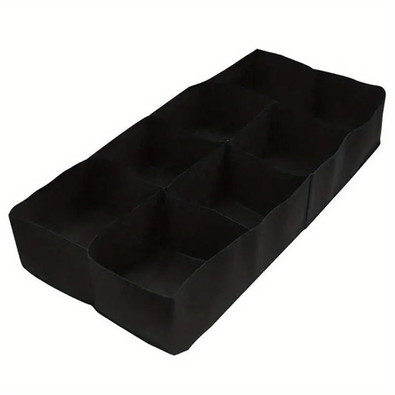 Felt Fabric Raised Garden Bed, 8-Grid Portable Rectangle Grow Bag, Reusable Vegetable Planter Box for Indoor & Outdoor Gardening