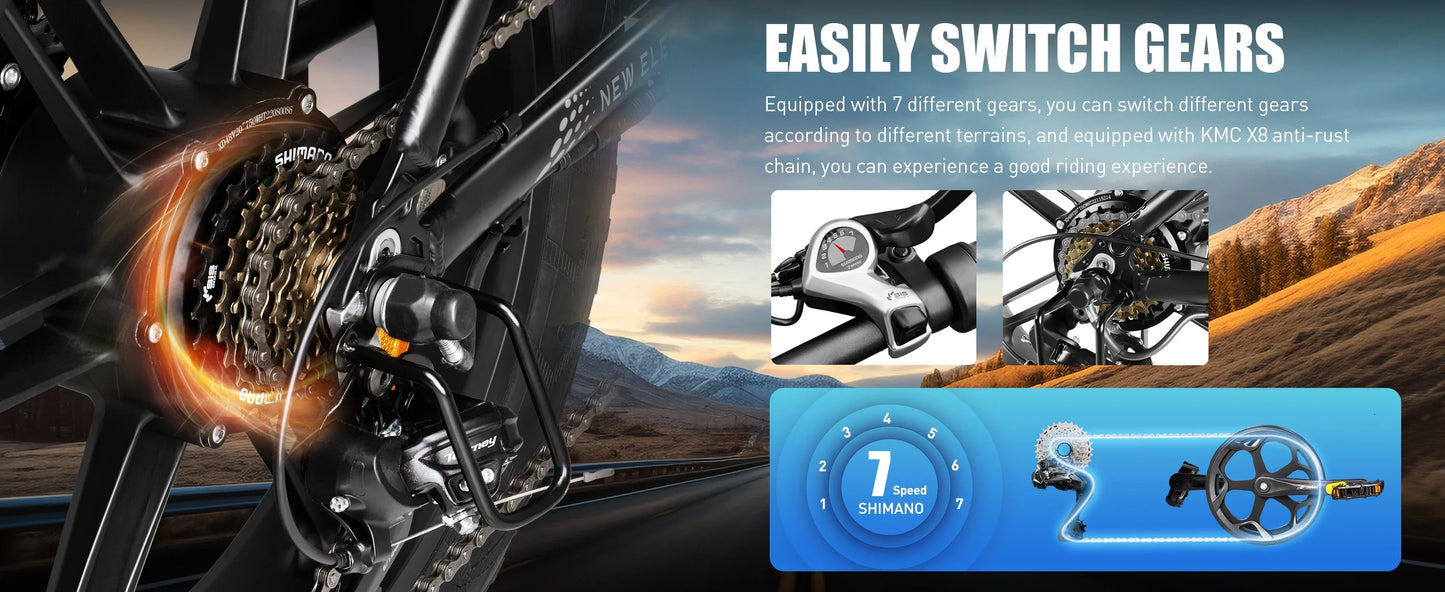 VITILAN V3 2.0 Electric-bicycle For Adults 750W Folding E-Mountain bike 48V13AH 20 inch Fat Tire Off Road Electric Bike