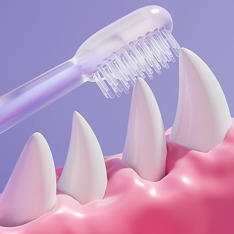 3pcs/set Pet Toothbrush Purple Cat Silica Gel Brush Clear Up Bad Breath Tartar Teeth Care Dog Cat Cleaning Mouth Dogs Supplies