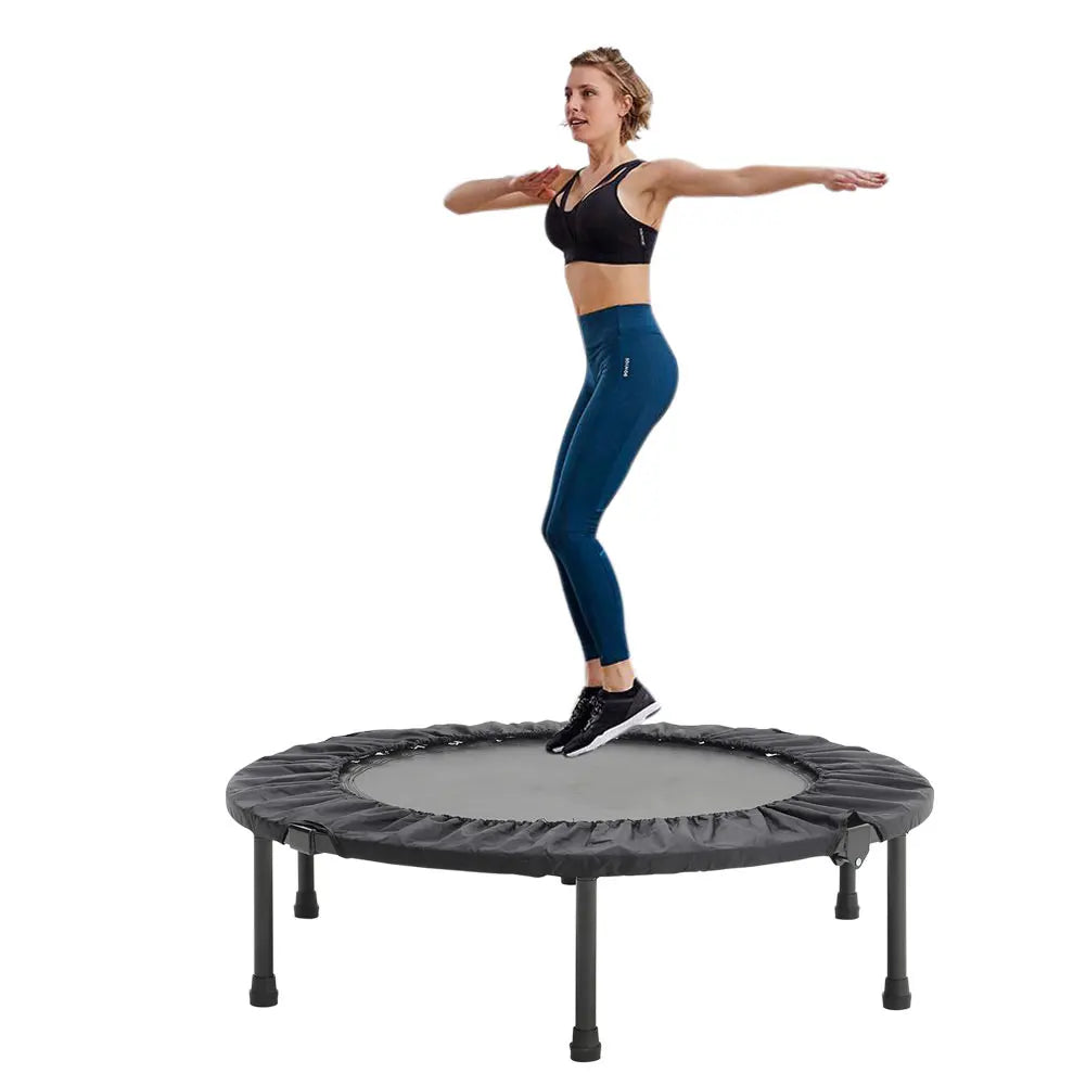 【Breeins】Folding Trampolines Fitness Indoor Exercise Workout Rebounder Sport Trampoline Handle Trampoline for Adults Jumping