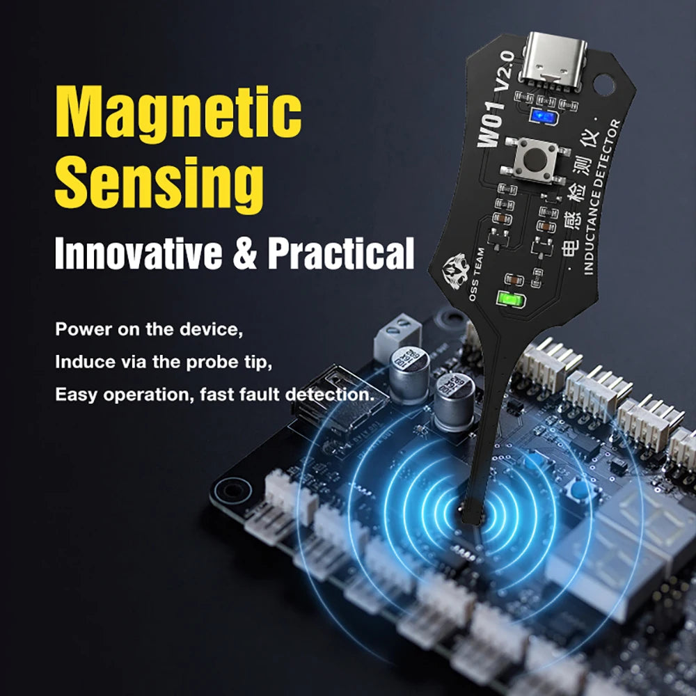 Type-C Inductance Tester Electromagnetic Non-Contact Fault Detection for Phones PCB Motherboard Repair Diagnostics Tool