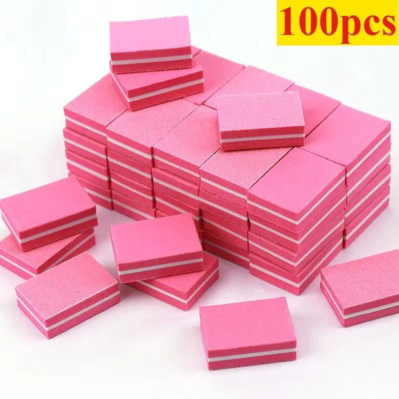 10-100psc Mini Buffing Sanding Files Block Pedicure Care Nail Art Buffer Polish Manicure Pedicure Nail File Tools Nail Charm new