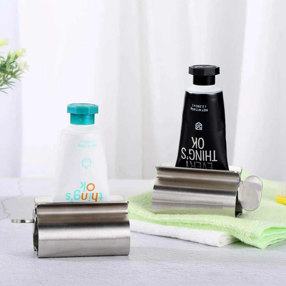 1/2PCS Toothpaste Squeezer Tube Roller Stainless Steel Wringer Roller Rotate Dispenser for Cosmetics Bathroom Accessories