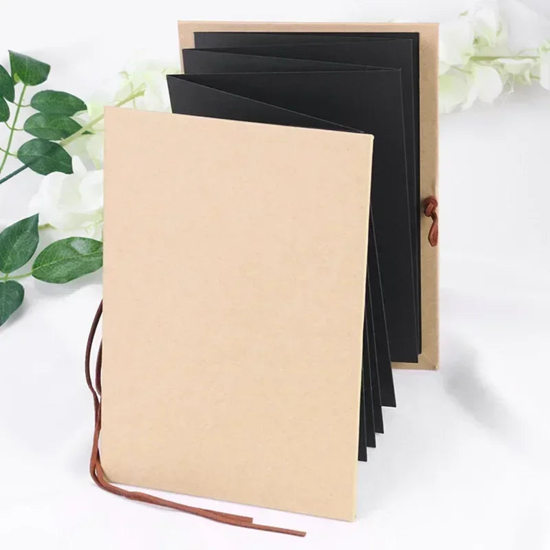 New 1Pc 5/6Inch Folding DIY Photo Album Hand Made Hardcover Wedding Anniversary Scrapbook