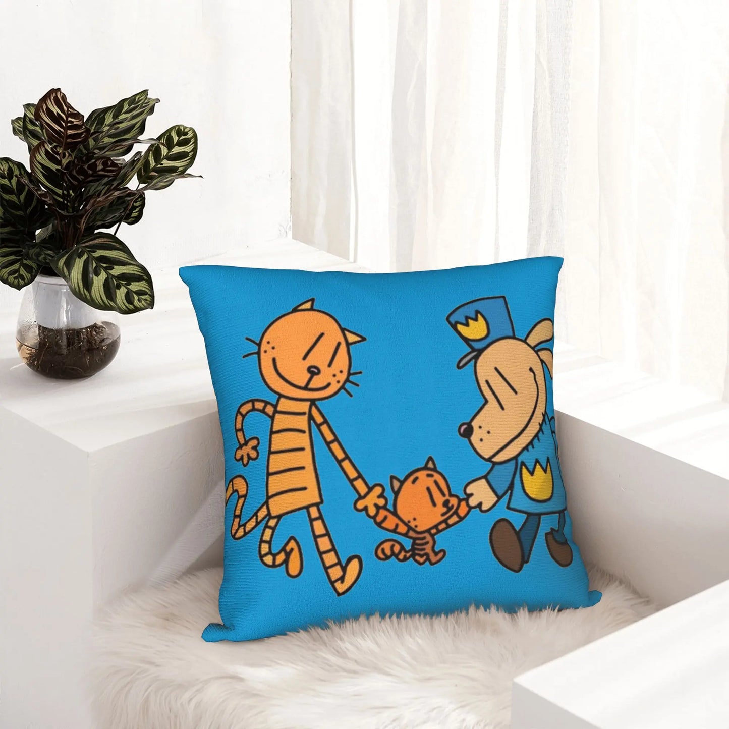 DogMan Petey the Cat x Dog Man Pillowcase Double-sided Printing Fabric Cushion Cover Decor  Pillow Case Cover Bed Zipper 40*40cm