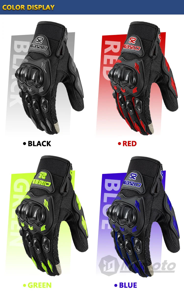 Ummer Breathable Full Finger Motorcycle Gloves Non-slip Wear-resistant Motocross Racing Gloves Touch Screen Moto Biker Gloves