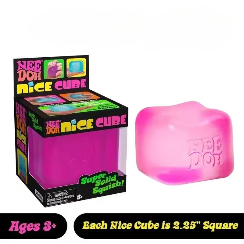 Schylling Sensory Squishy Cube, NeeDoh Nice Cube & Nice-Sicle Design, Stress Relief Anti-Anxiety Focus Toy for ADHD