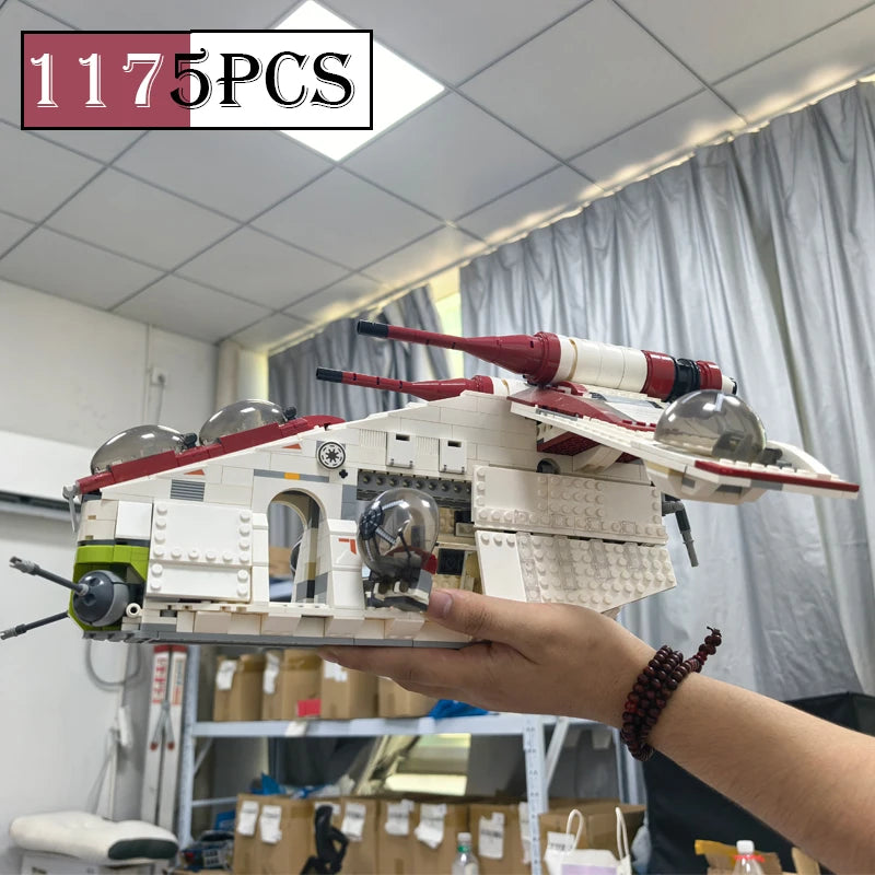 Hot Toys Star 1228pcs Plan Republic Dropship Gunship Building Blocks Bricks WARS 75021 Toys for Children Birthday Gift