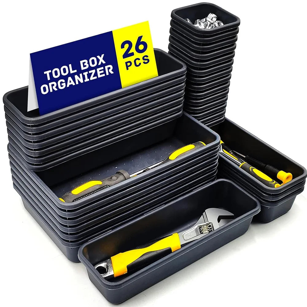 Drawer Organization 8/26/47pcs Tool Tray Tool Box Organizer Tray Dividers Set Workbench Cabinet Bins Tool Chest Garage Hardware