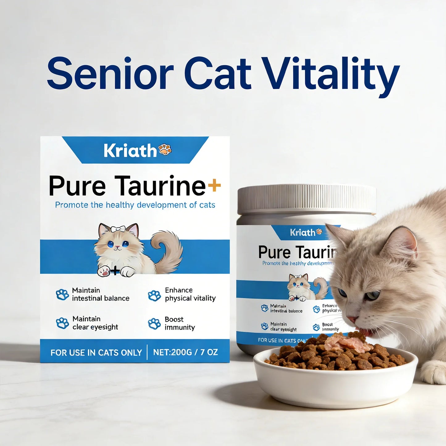 Cats Taurine Powder Supporting Heart Health Maintaining Normal Visual Functions Rich in Nutrients Kitten Daily Care Supplements