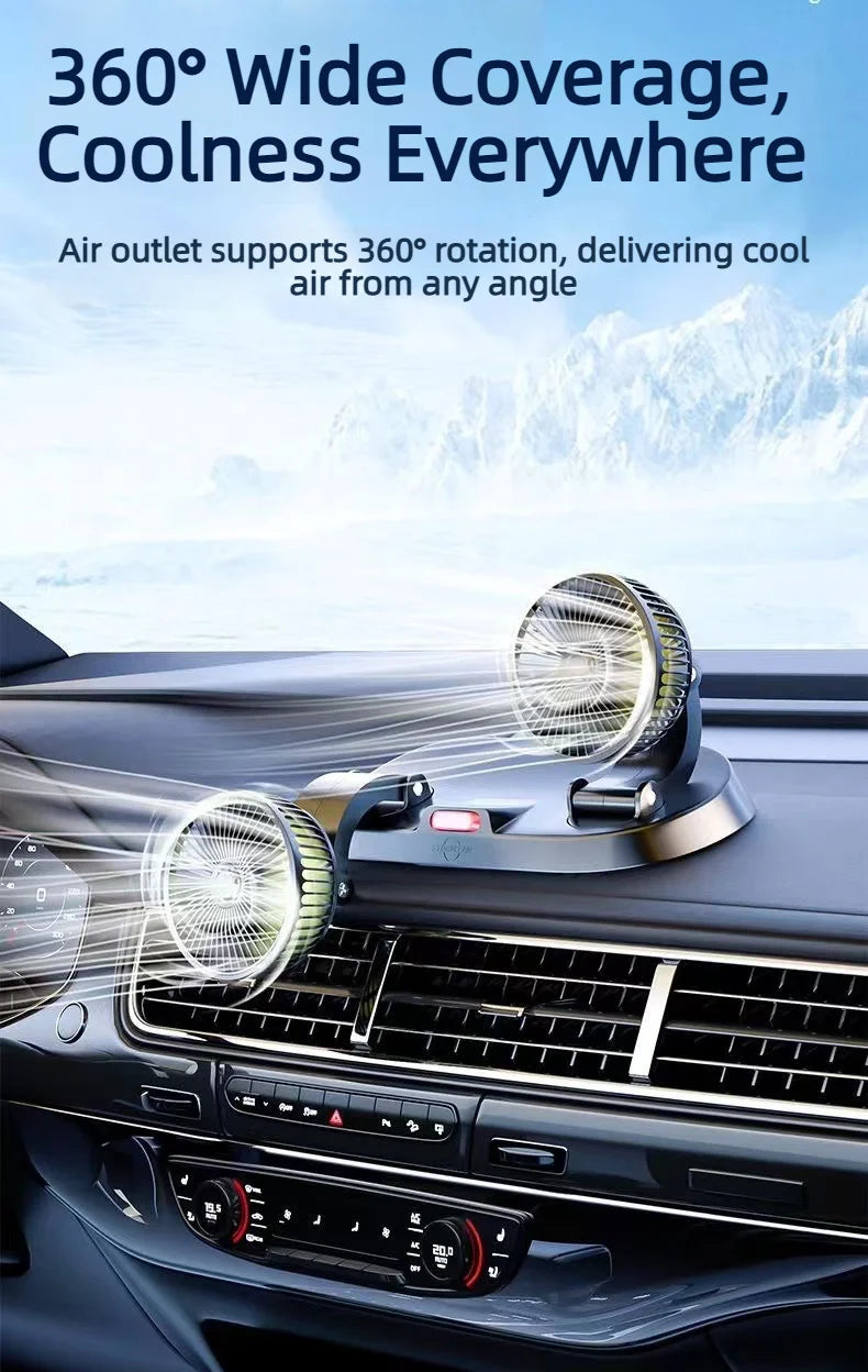 5V/12V/24V Car Fan Cooling Dual/Three Head USB Cooler Adjustable Auto Cooler Air Fan Car Accessories Wind Regulation