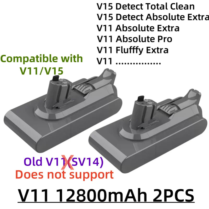 100%New Compatible with Dyson V10 V8  V11 V15 V7 Series SV07 SV09 SV10 DC62 Vacuum Cleaner rechargeable battery