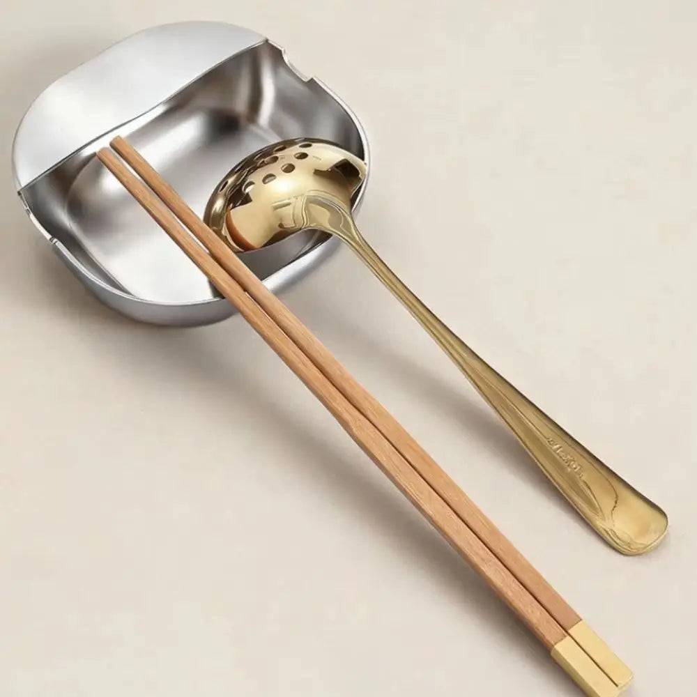 New Stainless Steel Ladle Rack Self-Standing Stable Spatula Rack Spoon Tray