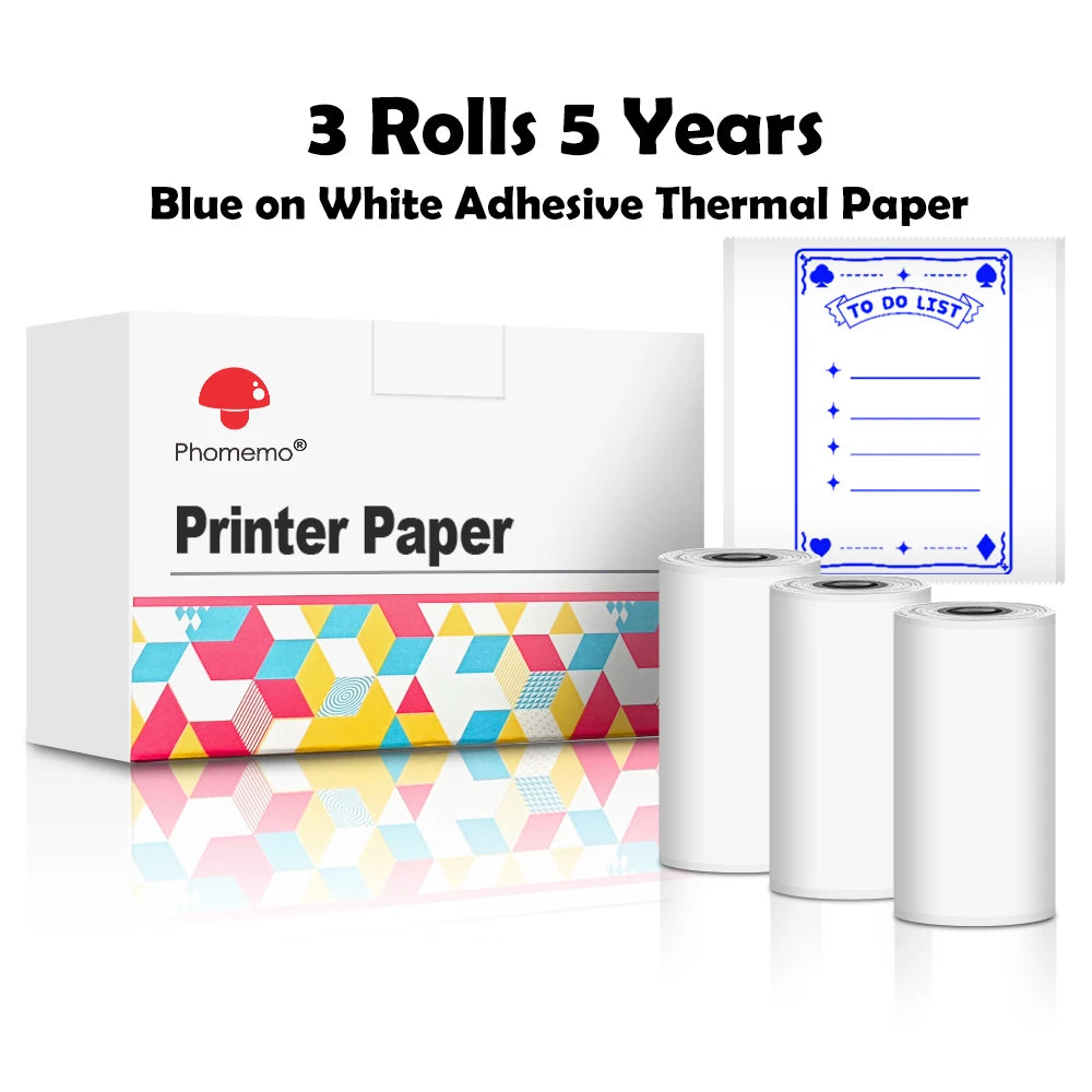 Phomemo T02 Mini Printer Portable Printer Thermal Printing Sticker Wireless Inkless Pocket Printer Self-adhesive Label Printer
