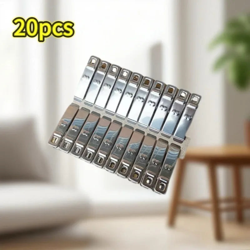 Stainless Steel Clothes Pegs Windproof Metal Clamps Metal Laundry Clothes Clips Multifunction Clothespins with Strong Clamp