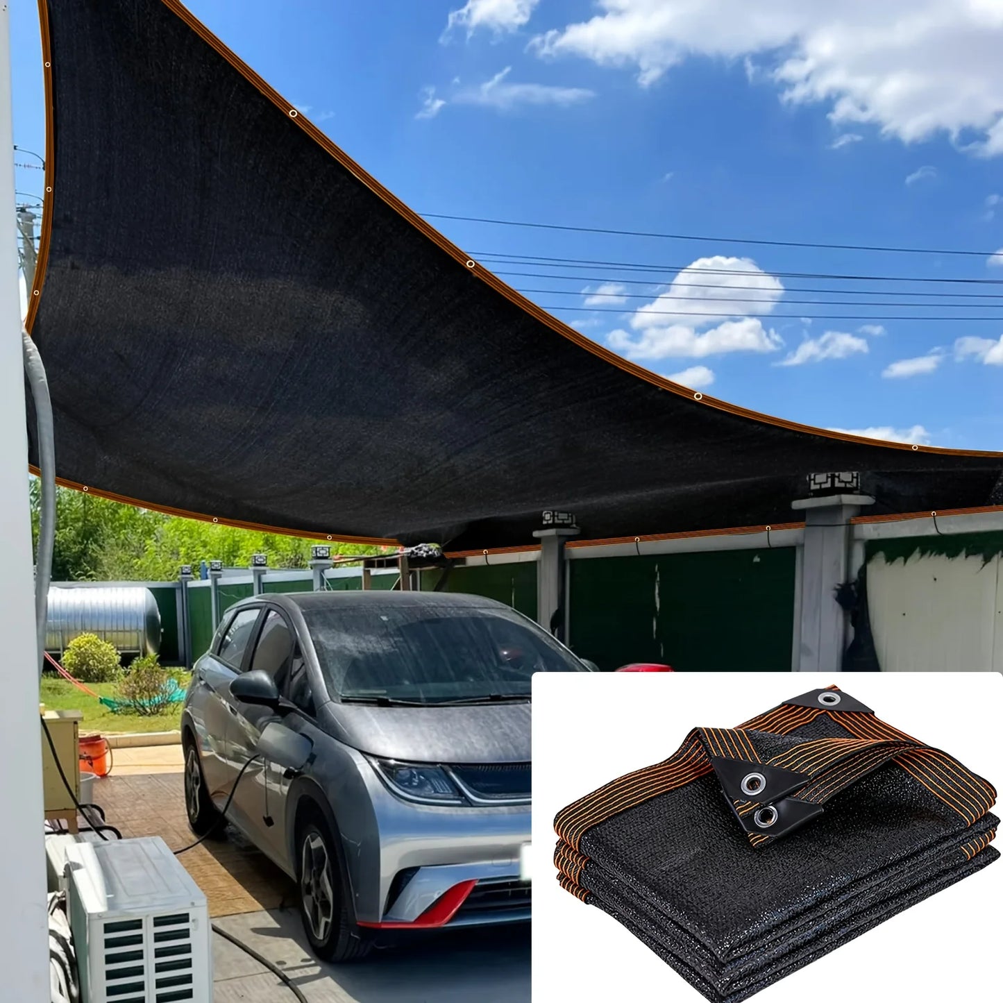 Large Black Garden Sunshade  Breathable UV Block Mesh, Sun & Heat Resistant for Greenhouse & Vegetable Garden Shade Cover, Heatr