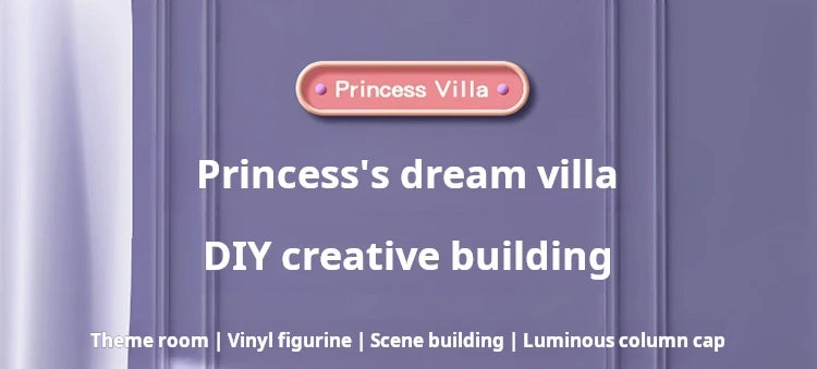 3D DIY Fantasy Princess Castle Villa Assembly Doll House Set Toys, Girls Home Toys & 3D Kids Toys