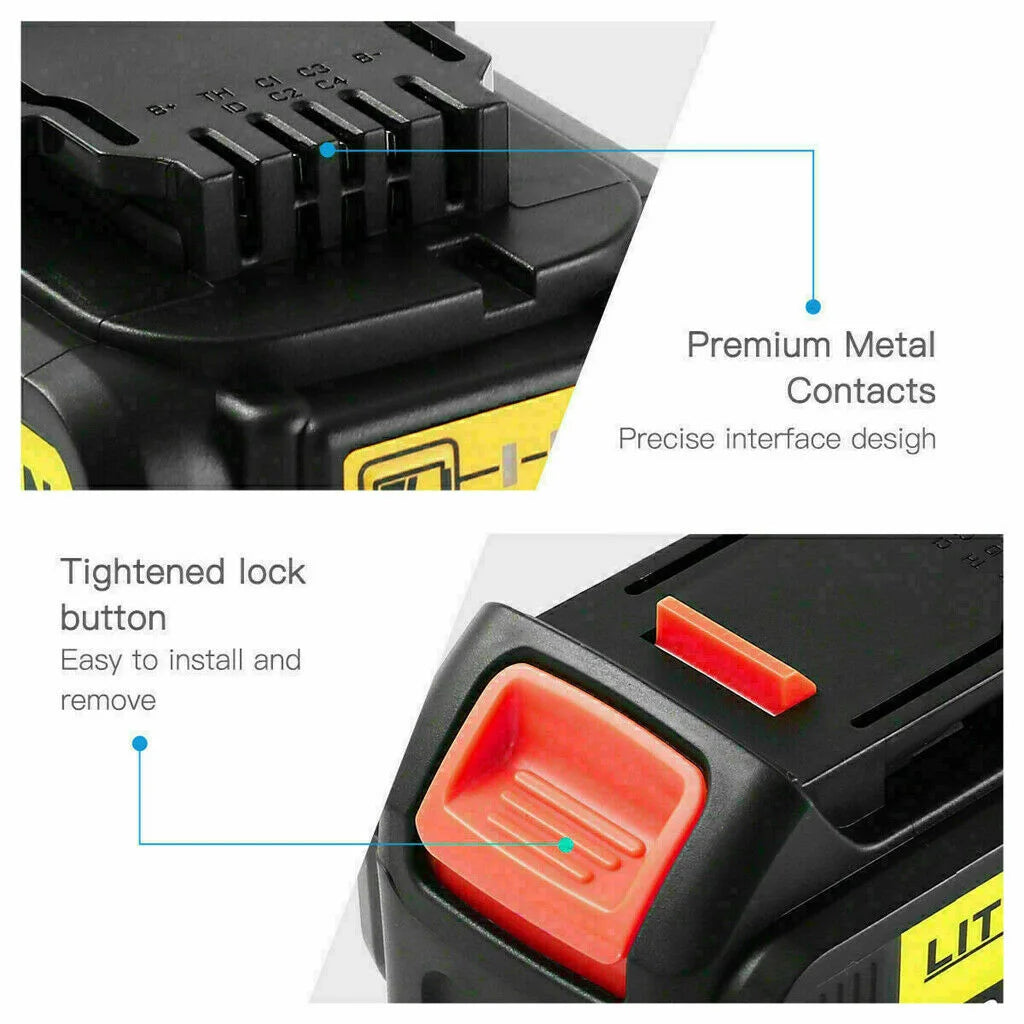 2Pack 18V 8.0Ah Li-Ion Replacement Battery for Dewal Pin Cordless Power Tools, Compatible with 18V Slide Style Tools
