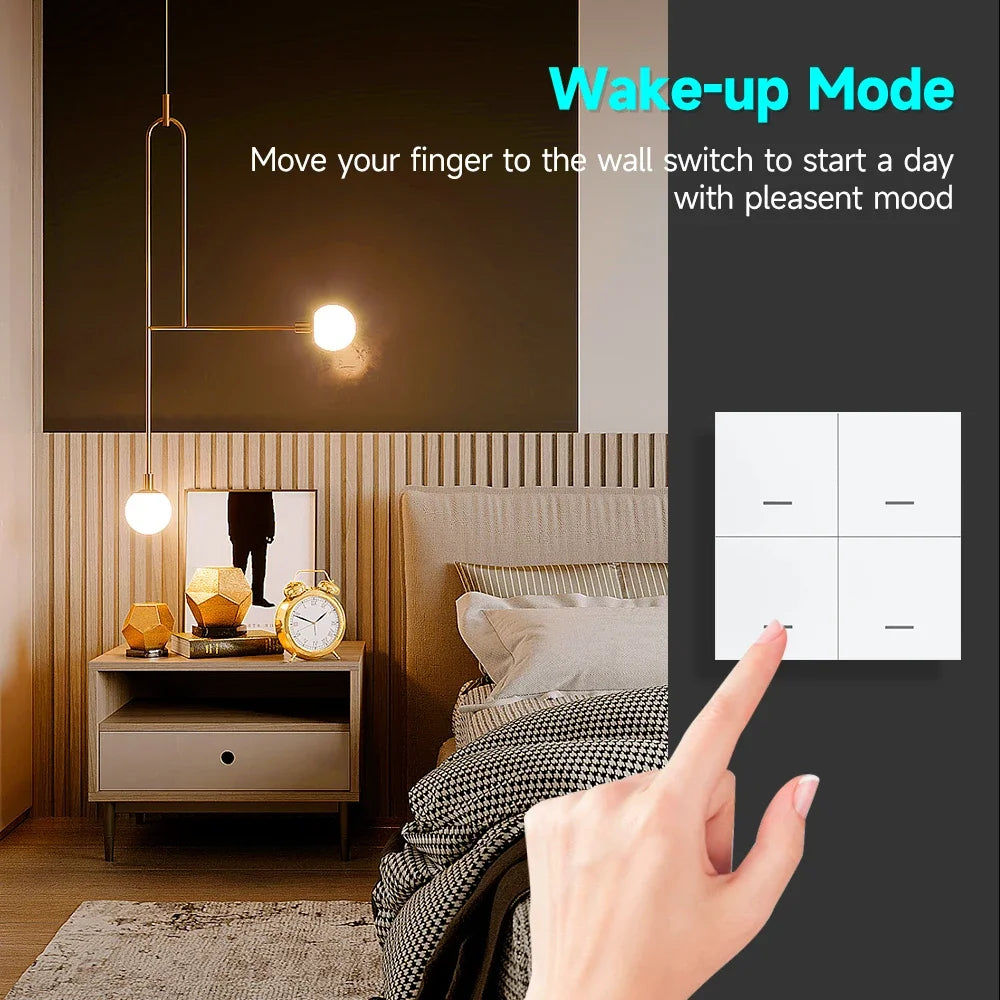 4/3/2/1Gang Tuya Zigbee 3.0 Smart Scene Button Switch Smart Home Wireless Push Remote Controller Battery Powered Devices Linkage