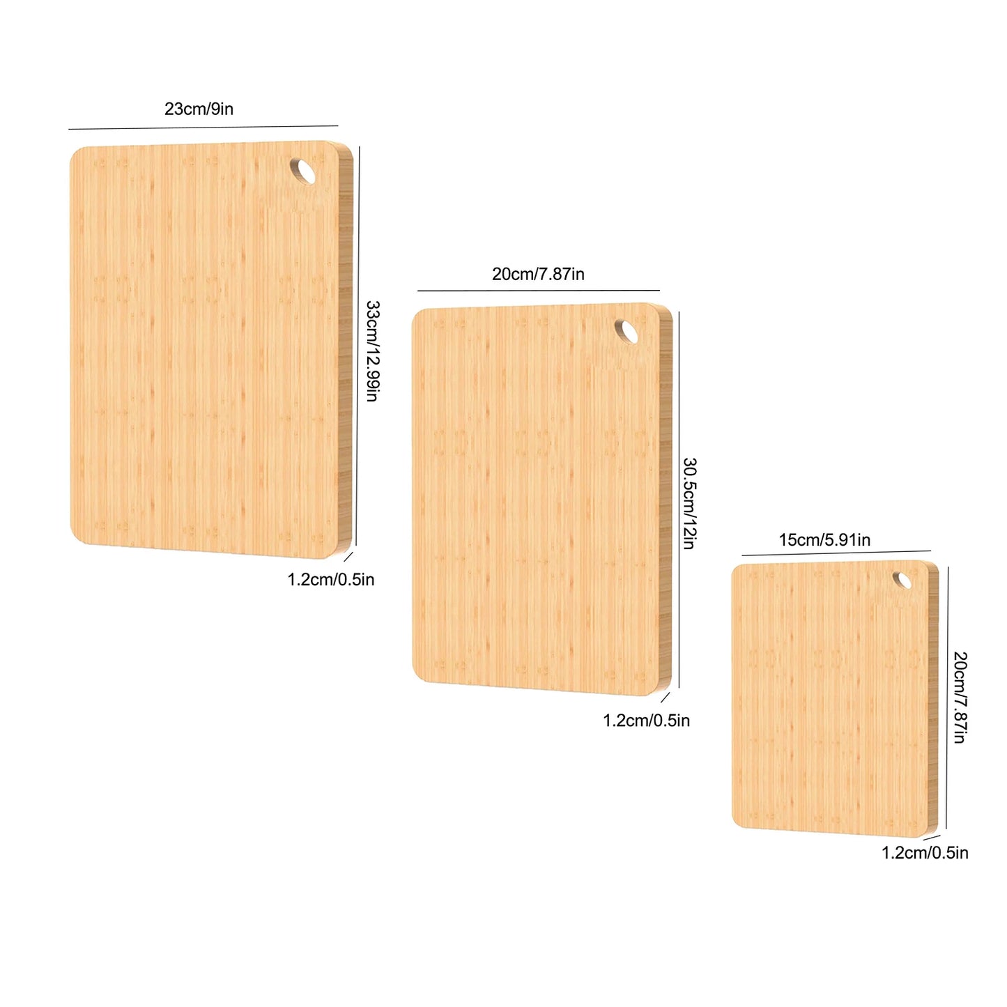 Kitchen Bamboo Cutting Board Set Cutting Board Thickened Solid Wood Cutting Board Double-sided  Cutting Boards  Multi-size Kitchen Wooden Cutting Boards, Convenient Kitchen Essentials,  for Chopping and Serving