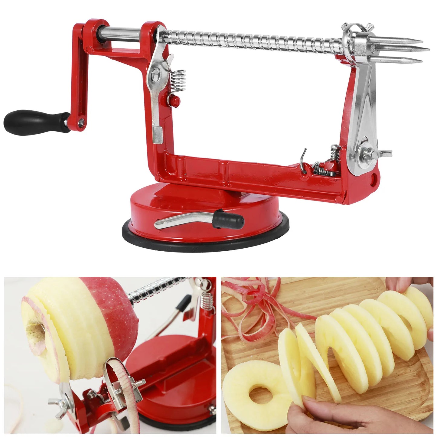 Apple Peeler Stainless Steel Core Slice Cutter 3 in 1 Hand-cranked Fruit Peeler Slicing Tools Kitchen Apple Slicer Corer Cutter
