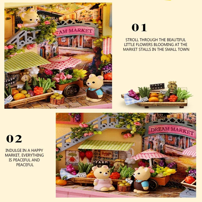 DIY Wood DollHouses Handmade Funny Box Theatre Miniature Box Cute Doll Houses 3D Puzzle Assembly Kits Birthday Gift Wooden Toys
