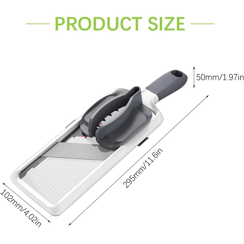 LMETJMA Multi Handheld Mandoline Slicer with Adjustable Stainless Steel Blade Kitchen Veggie Chopper Cheese Grater JT237