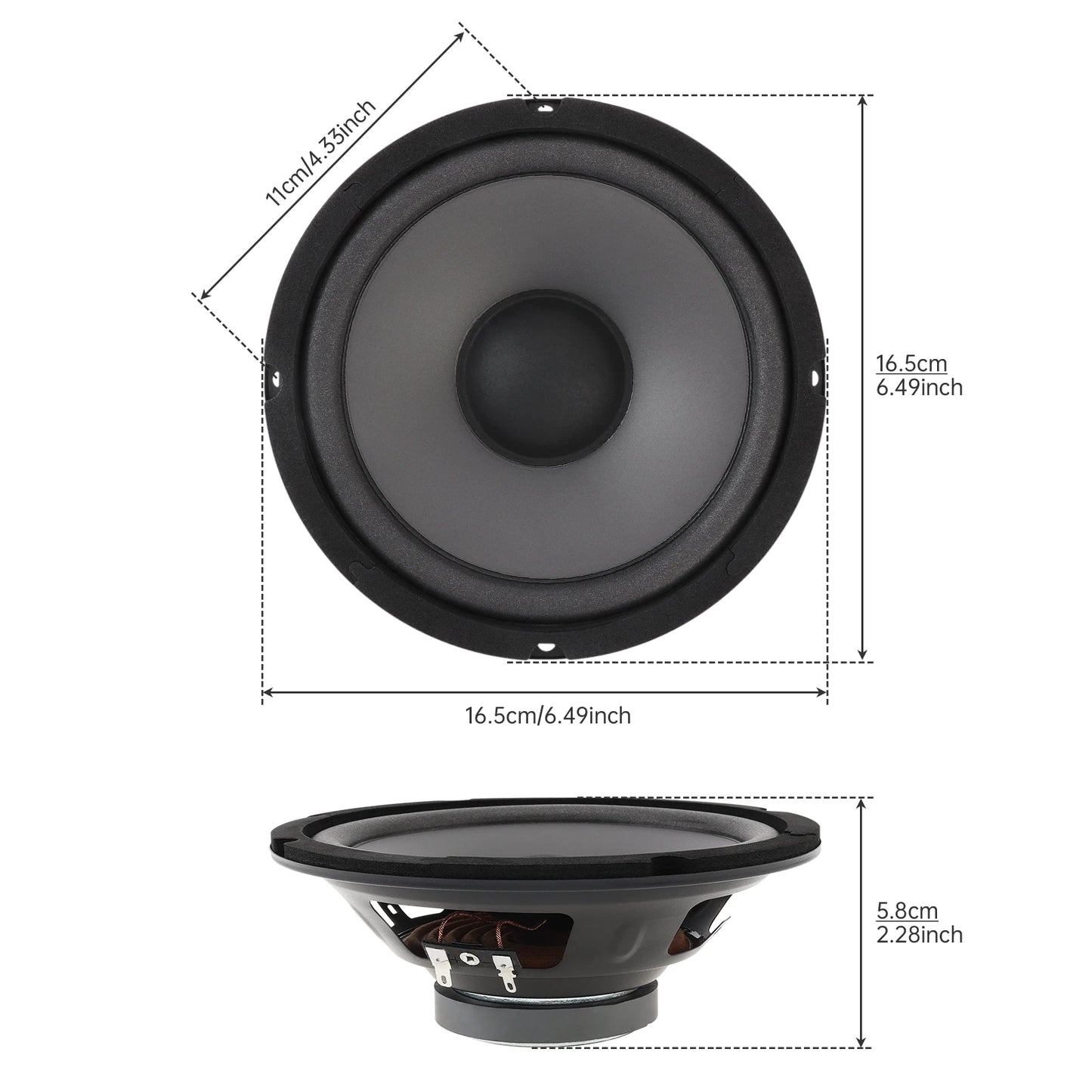 1 Piece 6.5 Inch Car Speakers 600W 2-Way Vehicle Door Subwoofer Audio Stereo Full Range Frequency Automotive Speakers for Car