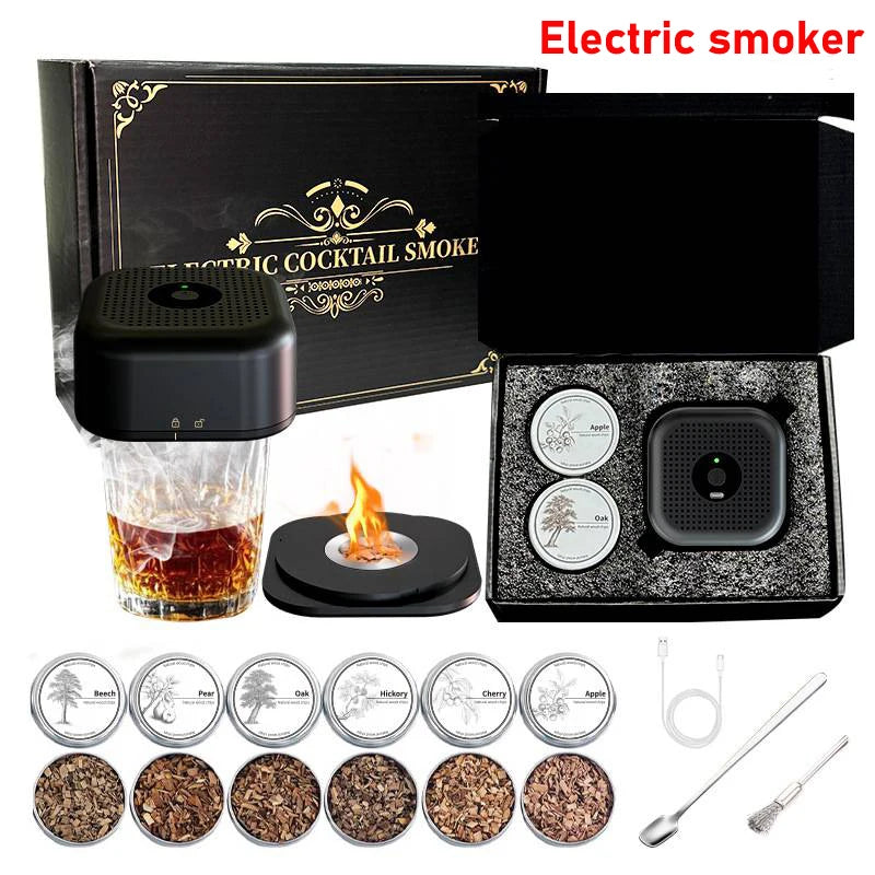 Cocktail Smoking Set Collection Supply Chain Multi-Style WhiskeyWooden Smoked Hood Smoker Cocktail Accessories Kitchen Bar Tools