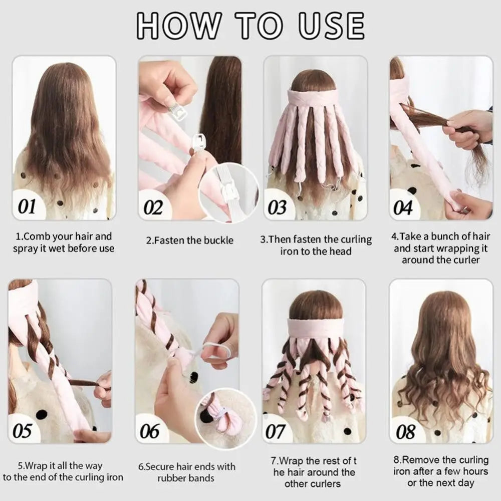 New Heatless Lazy Hair Curler Octopus Soft Wave Curling Stick DIY Curls Silk Ribbon Lazy Hair Styling Tools
