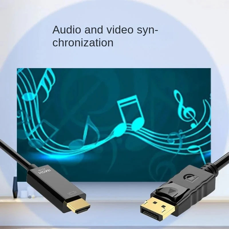 1.8M DP To HDMI-compatible Cable 4k DisplayPort To HD Adapter Male To Female DisplayPort To HDTV Converter for Monitor Projector
