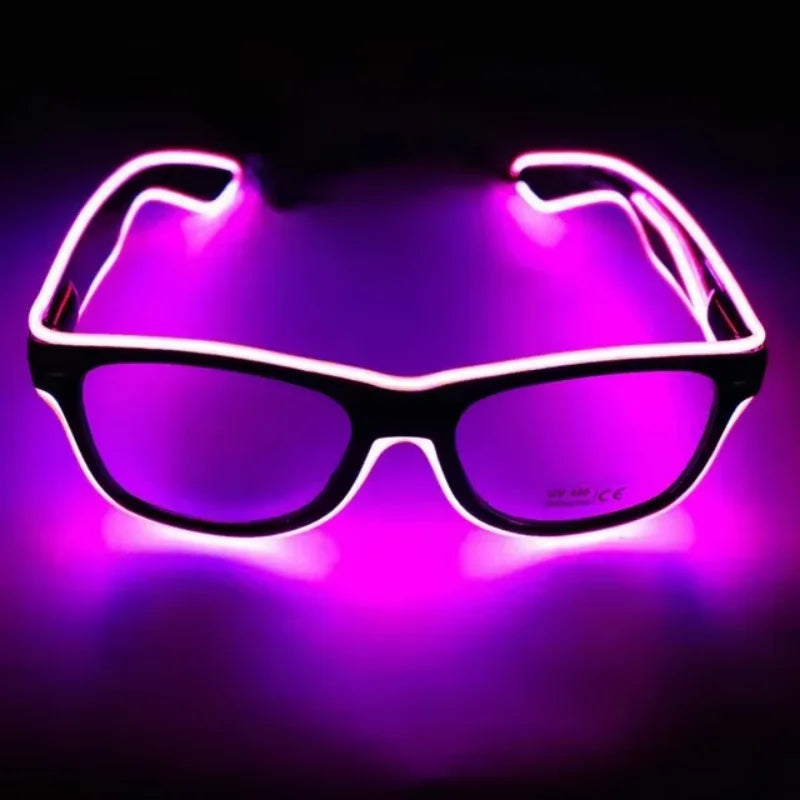 New Cool Flashing Glasses EL Wire LED Glasses Glowing Party Supplies Lighting Gift Bright Light Festival Party Glow Sunglasses